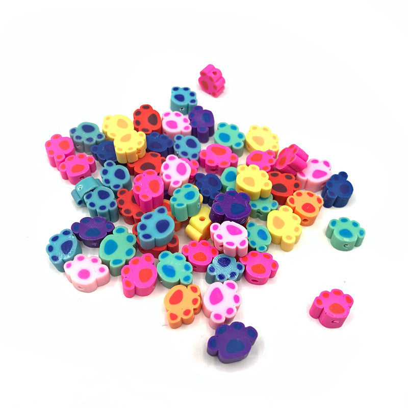Animal and Plant Series Flat Clay Beads Colorful Polymer 100pcs 7