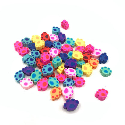 Animal and Plant Series Flat Clay Beads Colorful Polymer 100pcs 7