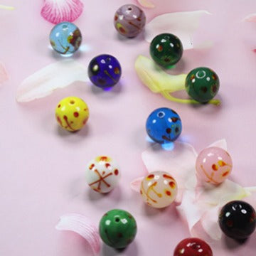Vintage Phoenix Eye Lampwork Glass Beads 20mm Round 10pcs 2