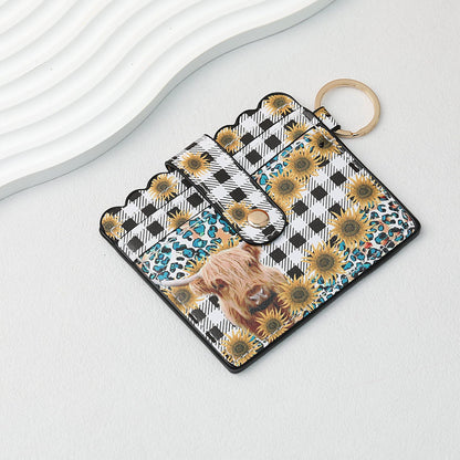 PU Card Holder Keychain Multi Patterned - E3