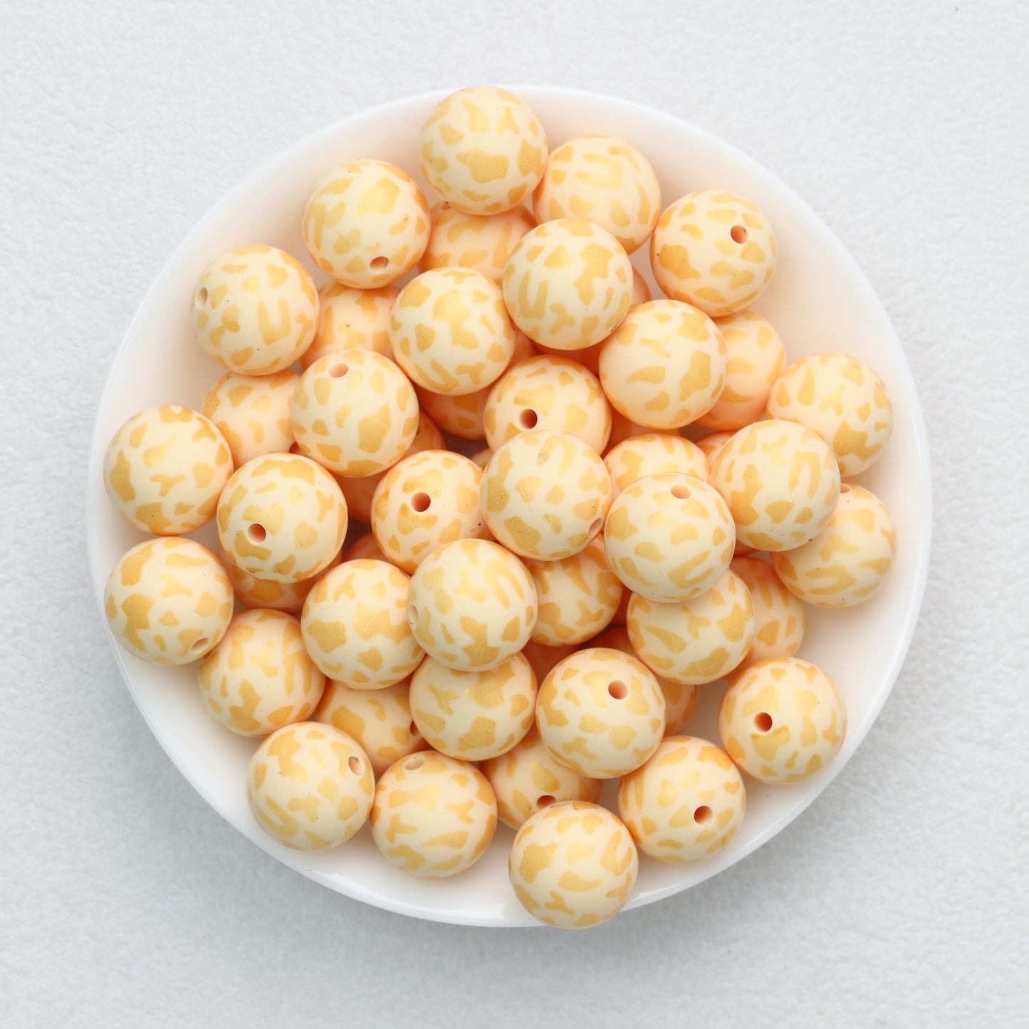 15mm Leopard Pattern Silicone Round Beads 50pcs 5