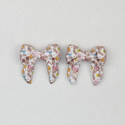 3D Printed Bow Shape Silicone Beads Colorful Pattern 10pcs 18