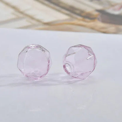 Transparent Faceted Hollow Polygonal Glass Beads 16mm 10pcs 7