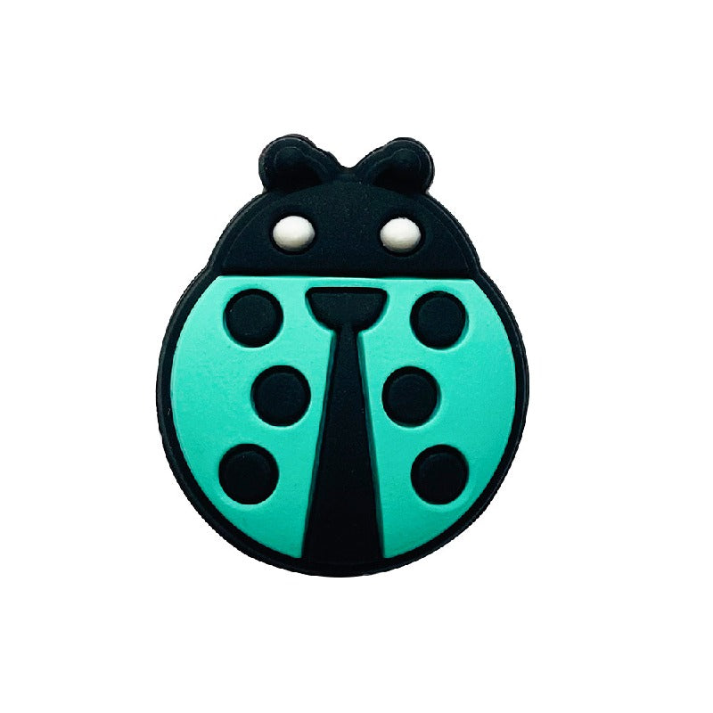 Silicone Focal Beads Seven-spotted Ladybug Rounded Shape 20pcs 7