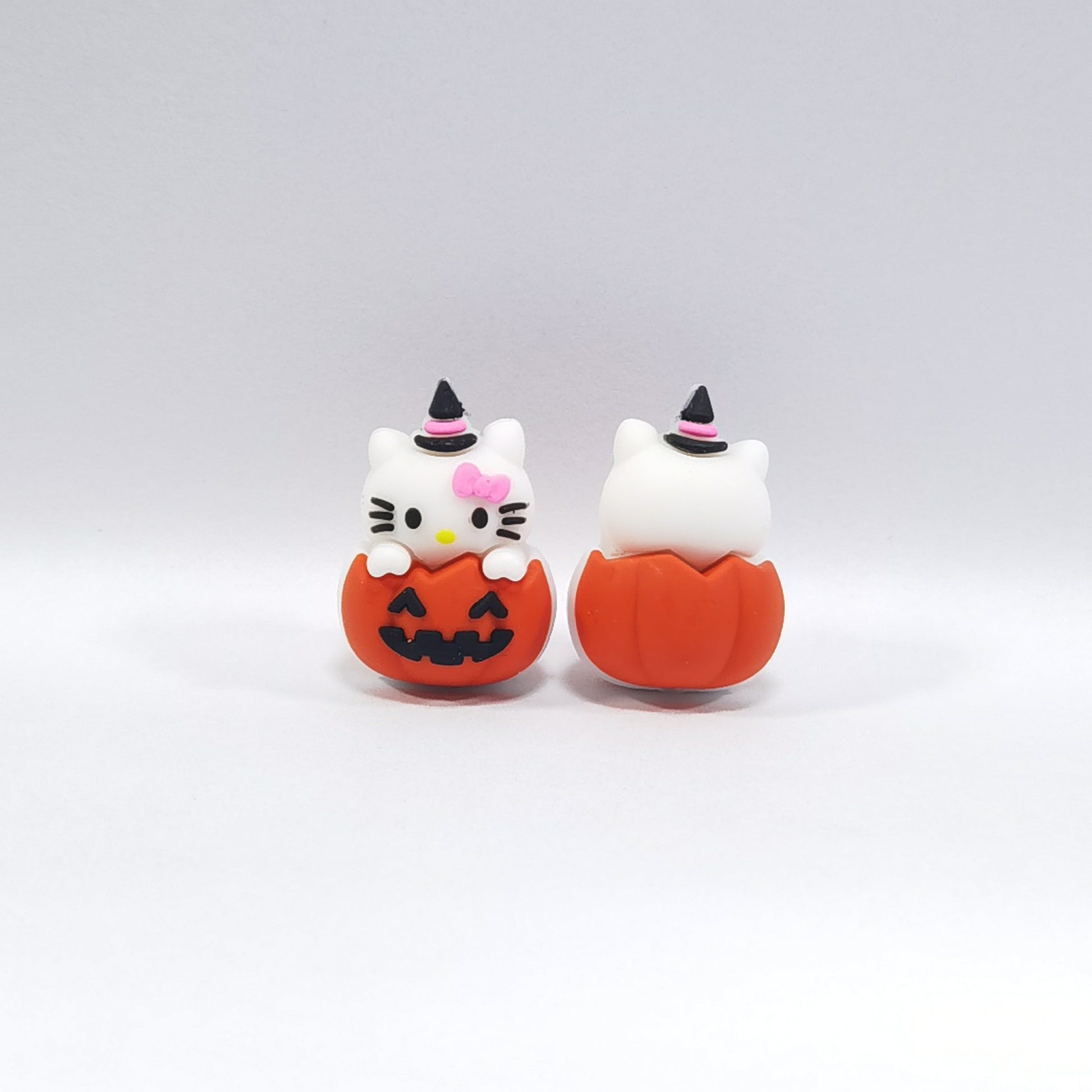 Silicone 3D Focal Beads Pumpkin Cat Jack O Lantern Witch Hat 20pcs