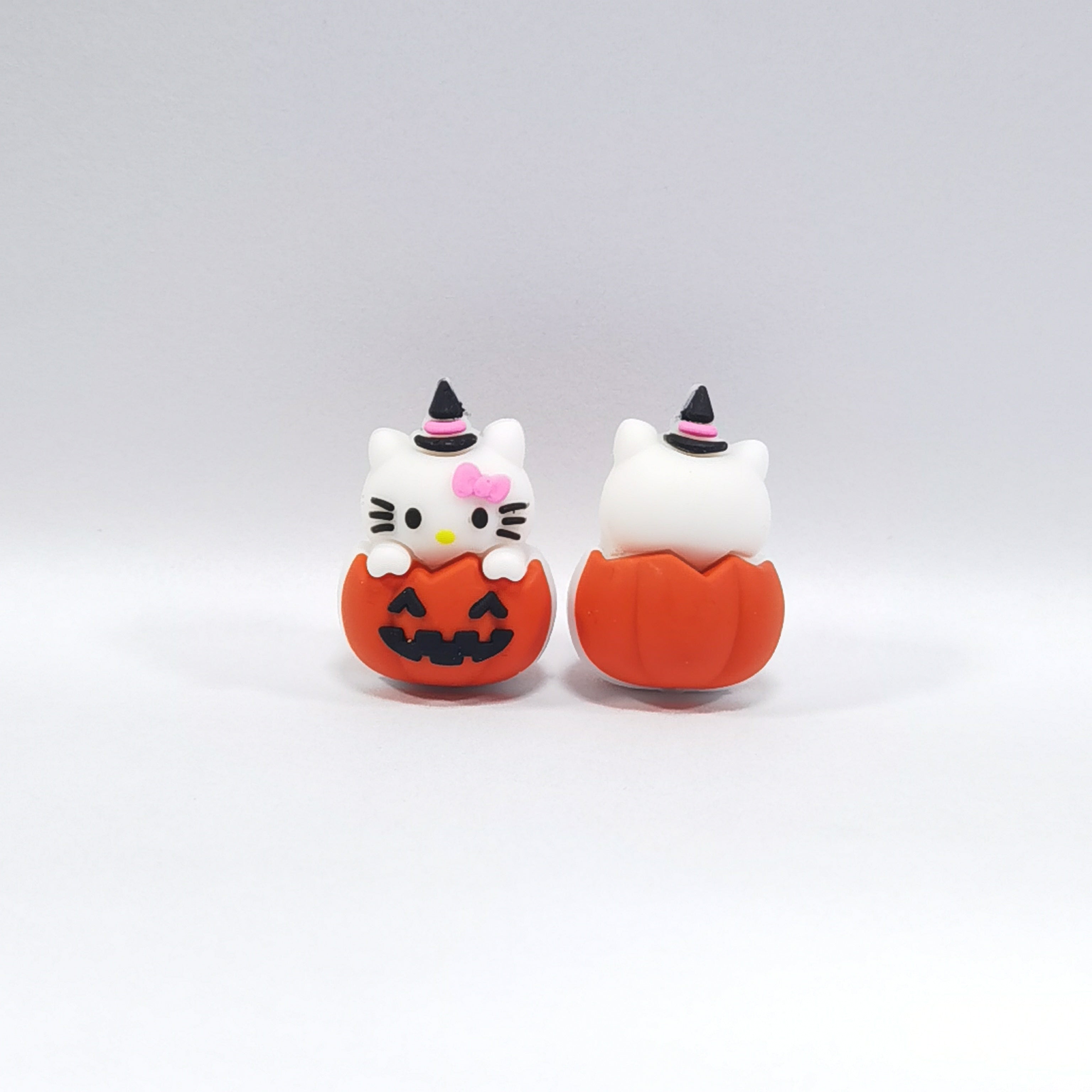 Silicone 3D Focal Beads Pumpkin Cat Jack O Lantern Witch Hat 20pcs