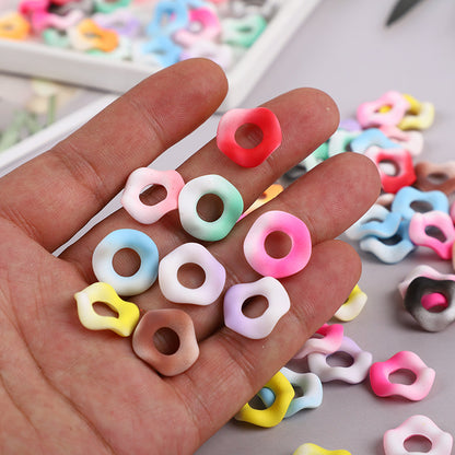 Acrylic Wavy Spacer Beads 16mm Multi Colored 100pcs 10
