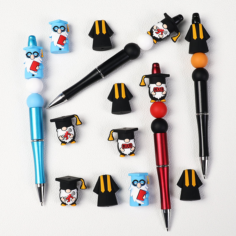 Silicone 3D Graduation Gnome Focal Beads Graduate Theme 20pcs 5