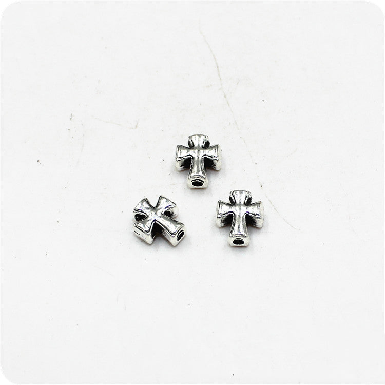 Cross Metal Beads 9mm Antique Silver Tone Alloy 50pcs 2