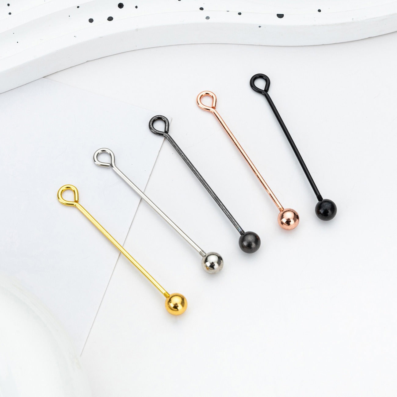 Beadable Metal Eyepins Detachable