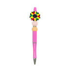 Silicone Focal Beads Sunflower Bright Petals Colorful Ring 20pcs 3
