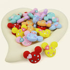 Silicone Focal Beads Mickey Head Polka Dot with Heart Accent 20pcs 5