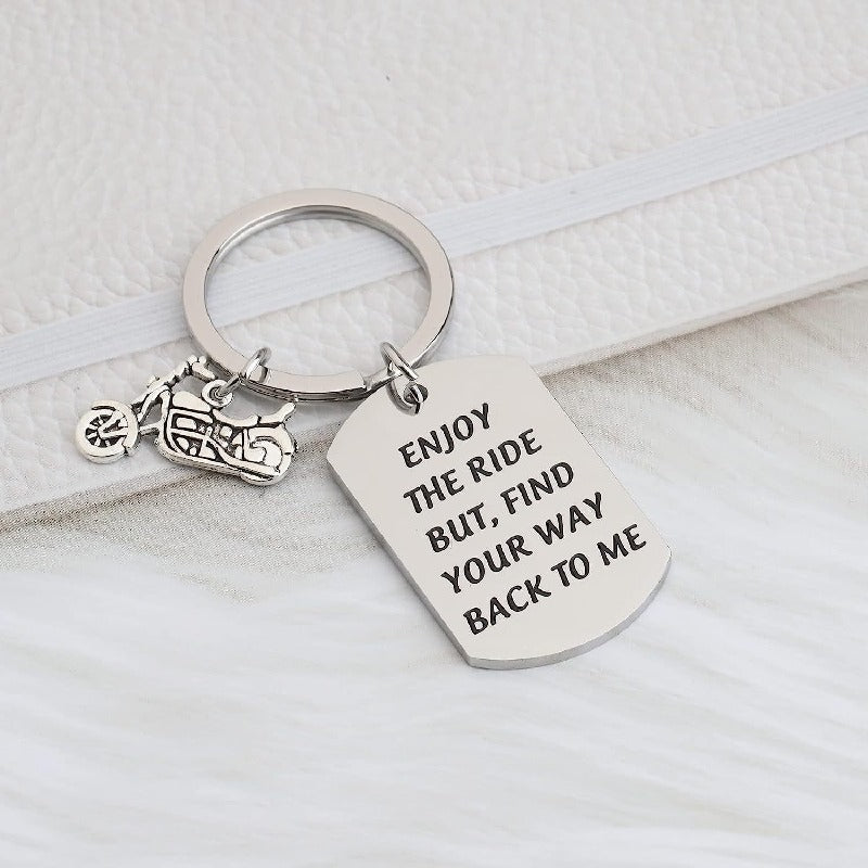Motorcycle Military Keychain Stainless Steel Dog Tag Charm 2