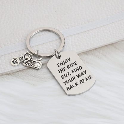 Motorcycle Military Keychain Stainless Steel Dog Tag Charm 2