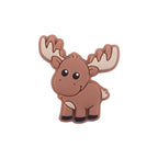 Silicone Focal Beads Elk Friendly Expression with Detailed Antlers 20pcs 3