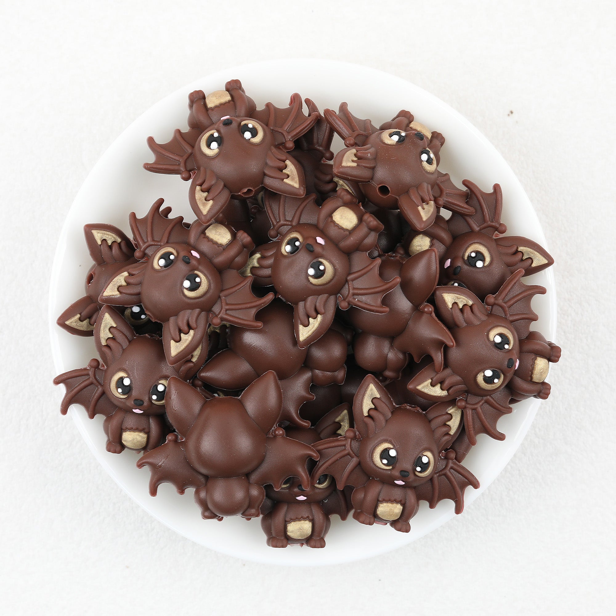  3D Multicolour Halloween Bat Silicone Focal Beads 20Pcs 4