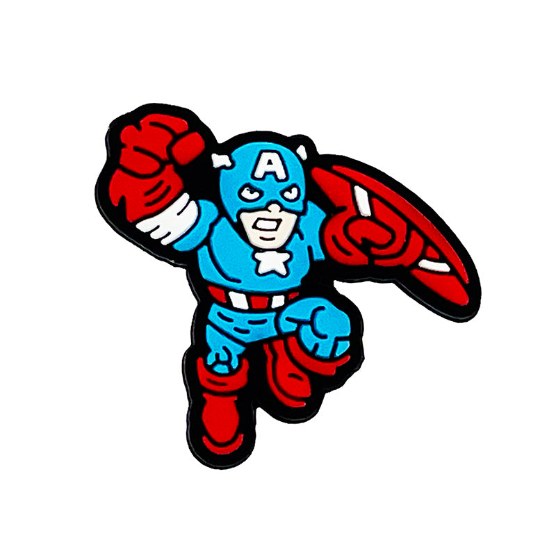Silicone Focal Beads American Superhero Raised Fist and Shield 20pcs