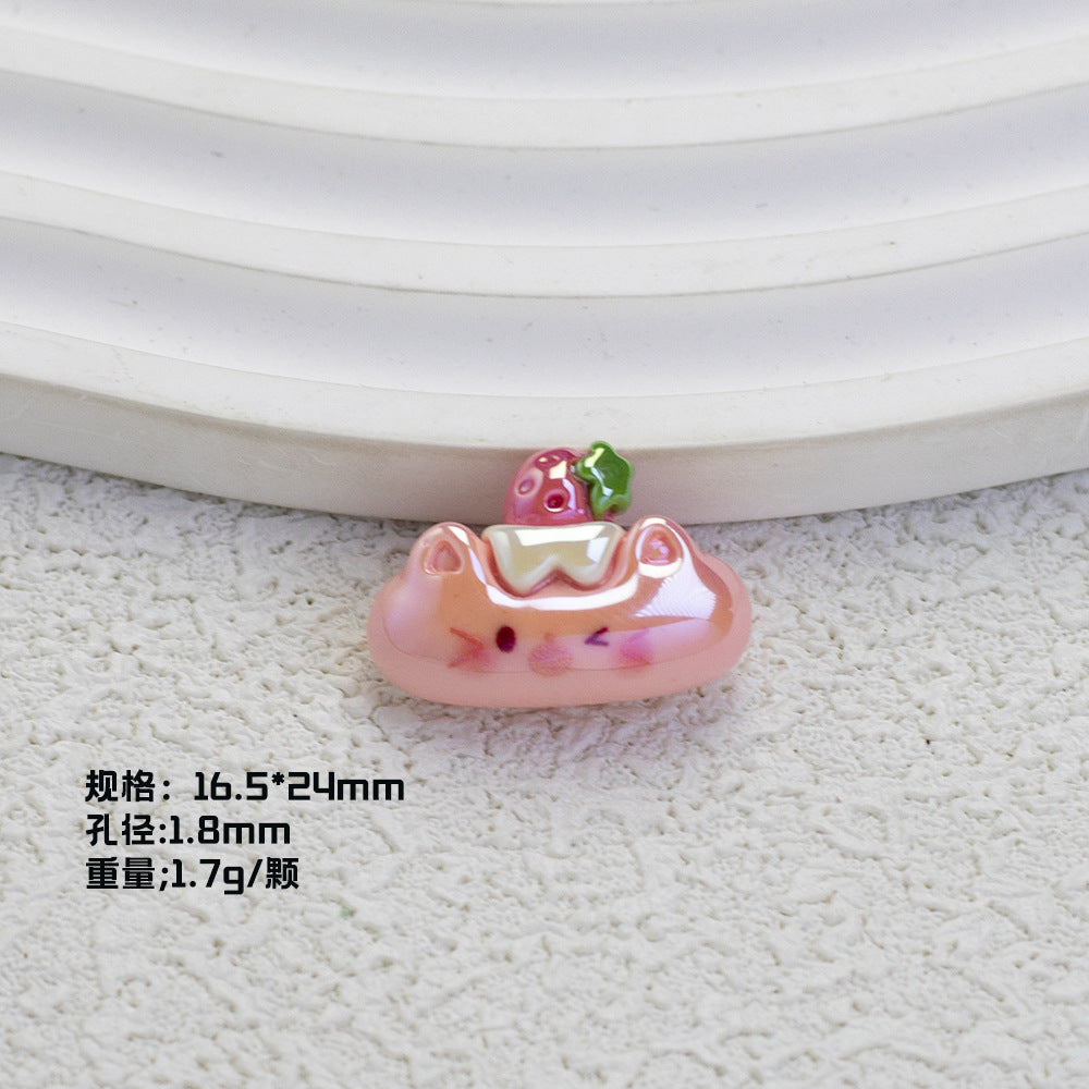 Glossy Plating Tiny Cute HK Kitten Resin Beads 10pcs 13