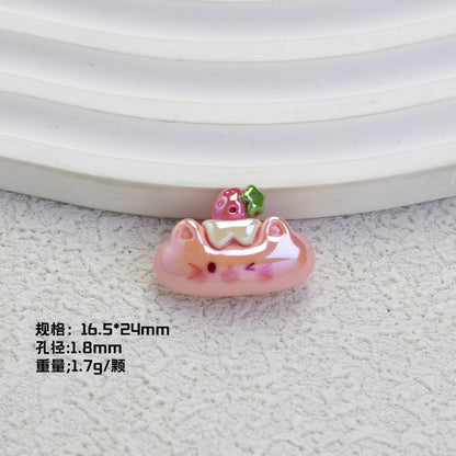 Glossy Plating Tiny Cute HK Kitten Resin Beads 10pcs 13