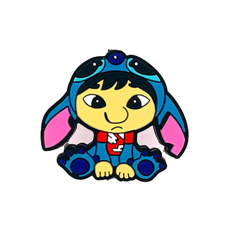 Silicone Focal Beads Moli Stitch Sitting Pose Pink Ears