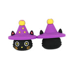 Silicone 3D Focal Beads Halloween Black Imp Witch Hat Stars 20pcs
