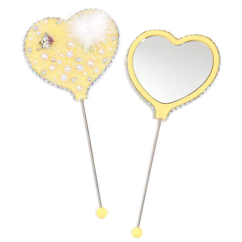 Beadable Heart Shape Handheld Makeup Mirror 21