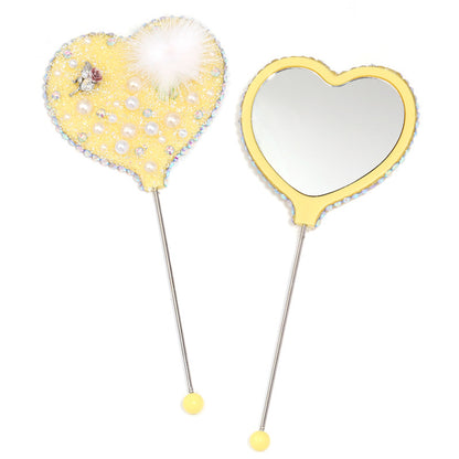 Beadable Heart Shape Handheld Makeup Mirror 21