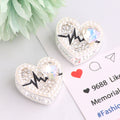 Fancy Heart Shape Crystal Rhinestone Alloy Beads 22mm 3pcs 6