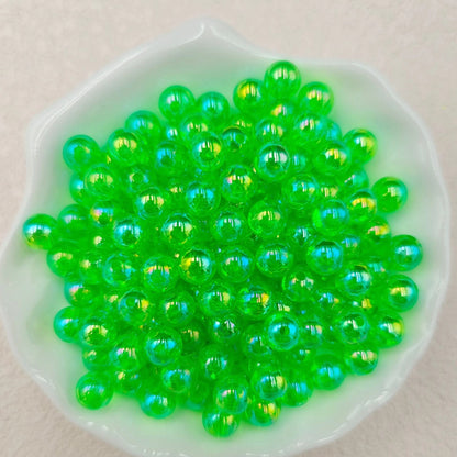 Plating Round Acrylic Beads 10mm Iridescent Transparent 950pcs 23