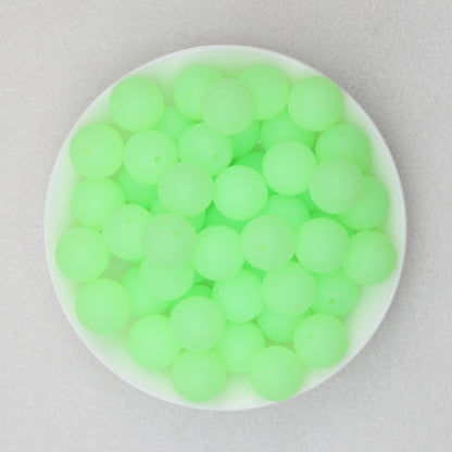Glow in the Dark 15mm Round Silicone Beads 50pcs 8