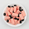 3D Beige Black Makeup Tube Silicone Focal Beads 20 Pcs