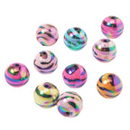 Zebra Stripe Acrylic Beads 16mm Printed UV Finish 10pcs 2
