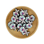 Silicone Focal Beads White Rabbit Alice in Wonderland Teal Glasses Pastel Pink 20pcs 2