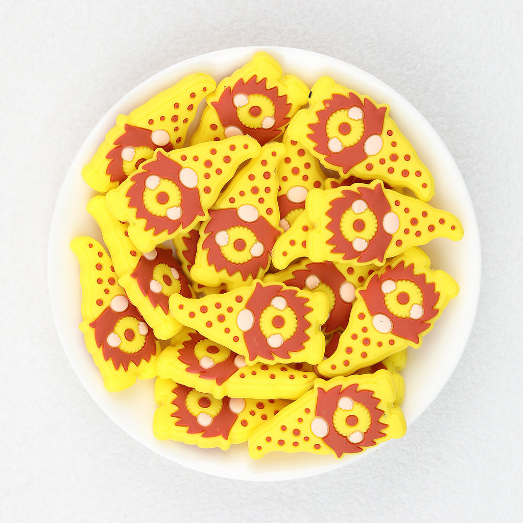 Yellow Sunflower Dwarf Silicone Focal Beads 20Pcs  2