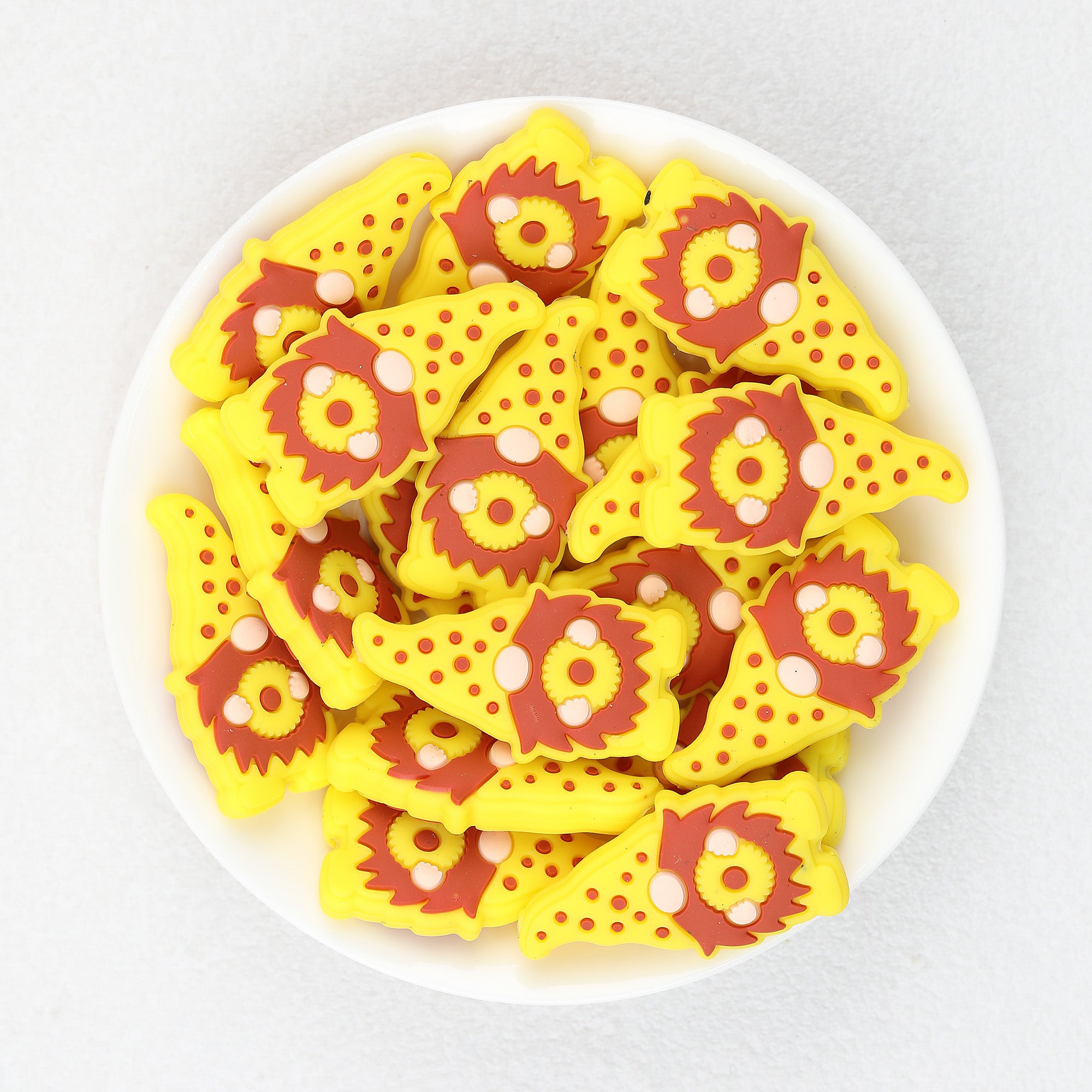 Yellow Sunflower Dwarf Silicone Focal Beads 20Pcs  2