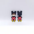 Silicone 3D Focal Beads Mickey Mouse Wearing Red Polka Dot Shorts 20pcs