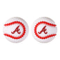 Silicone 3D Focal Beads Baseball Team Bright Red Stitches Team Initials 20pcs 11