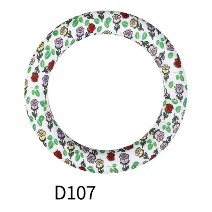 65mm Printed Round Silicone Rings Colorful Patterned 6
