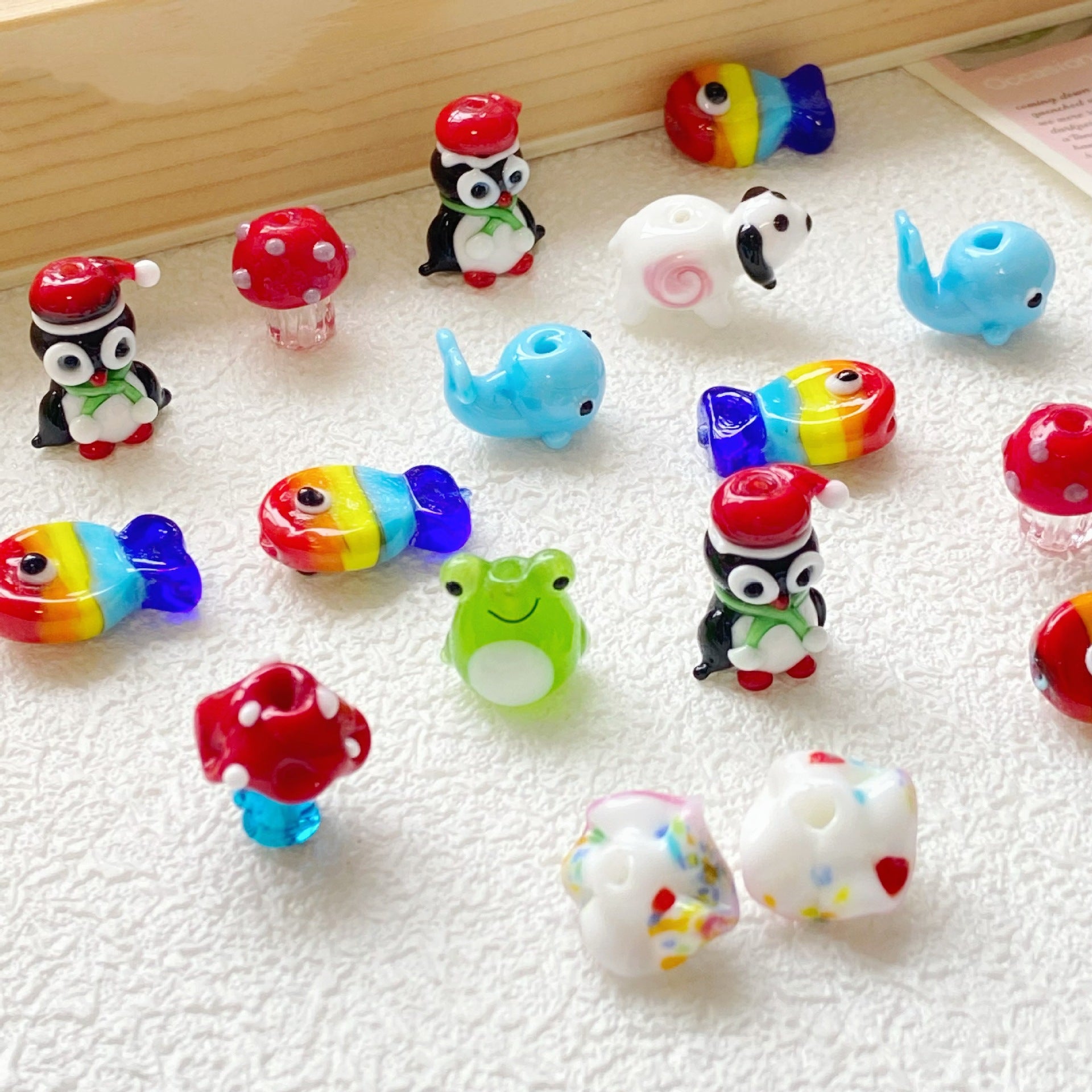 Hand Painted Animal Series Lampwork Glass Beads 1pc Adorable Characters