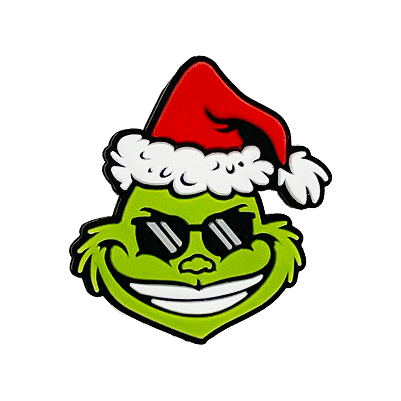 Silicone Focal Beads Christmas Grinch Santa Hat Sunglasses 20pcs 3