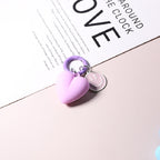 Resin Heart Smiling Face Keychain Pastel Colors Cute Charm 9