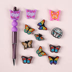 Silicone Focal Beads Butterfly Be Kind Always Purple Phrase Detail 11