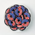 Patriotic Donut Silicone Focal Beads for US Independence Day 20pcs
