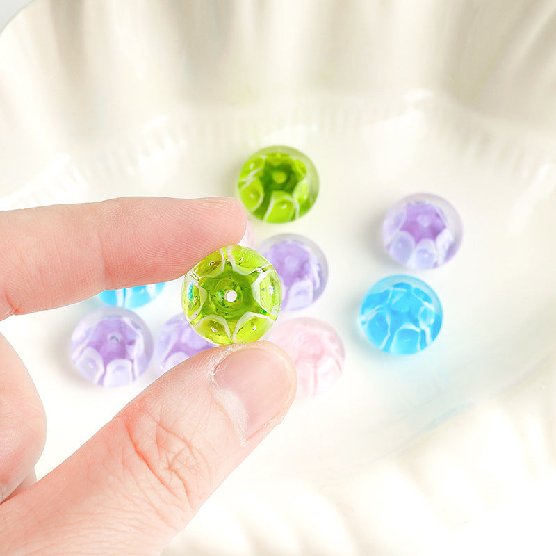 Colorful Transparent Glass Round Beads 15mm 10pcs 3