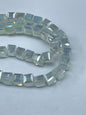 Electroplated Square Glass Beads 6mm Colorful Reflective 96pcs 23