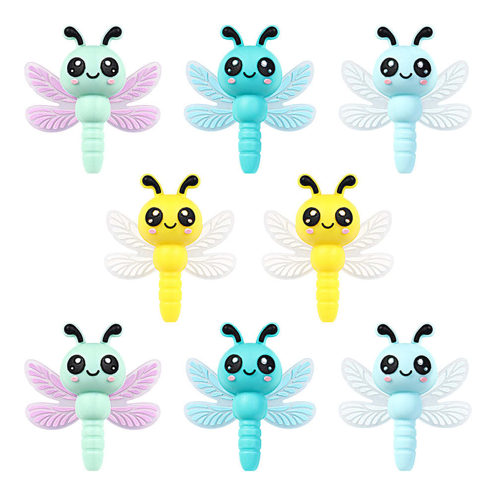 3D Cute Dragonfly Silicone Focal Beads 20Pcs  9