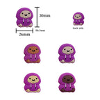 Silicone Focal Beads Cartoon Chicken Wearing Purple Hoodie 20pcs 2