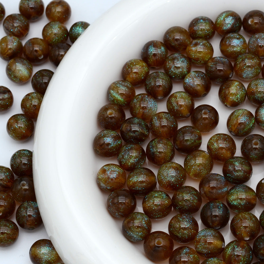 Mystic Galaxy Round Resin Beads 8mm and 10mm with Hole 100pcs 8
