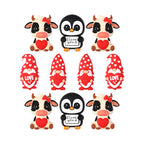 Silicone 3D Focal Beads Valentine Animal Love Holding Heart 20pcs