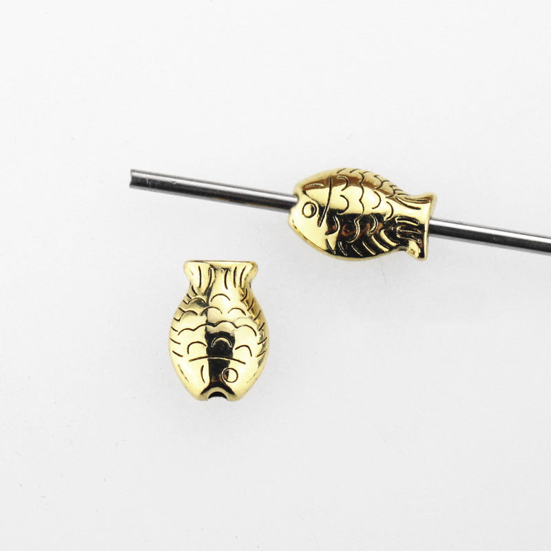Fish Metal Beads 14mm Chunky Gold and Silver Tone 50pcs 2